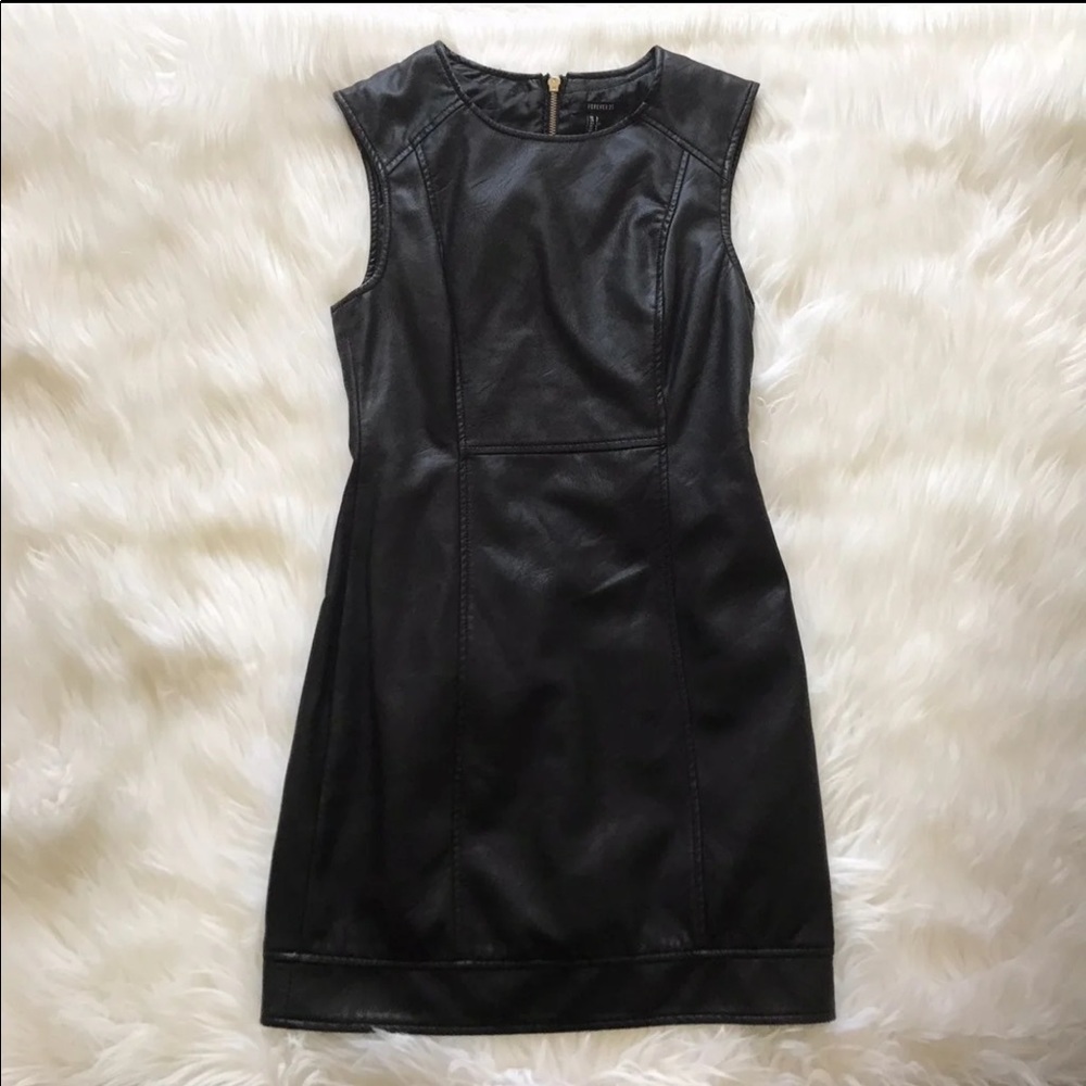 Faux leather dress